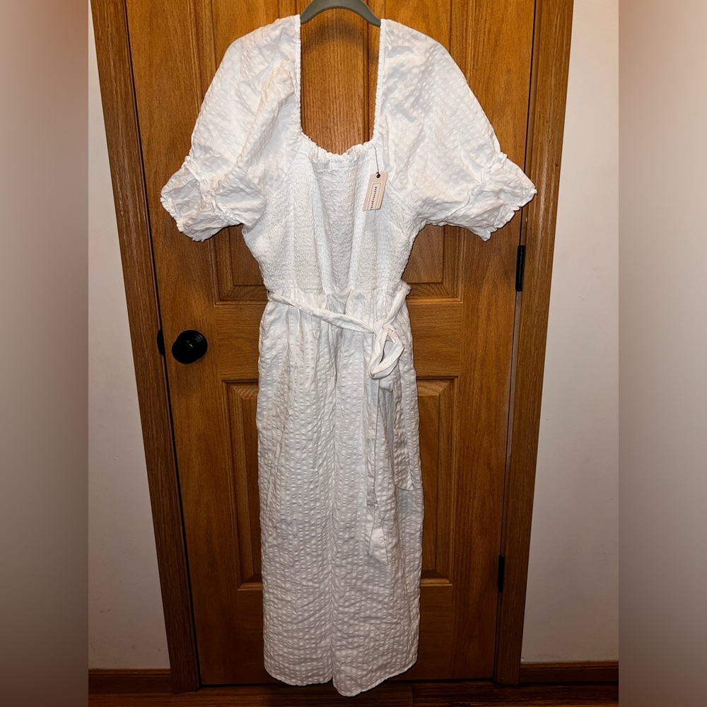 Peyton &‎ Parker NEW Plus Women’s 2X Elbow Puff Sleeve A line Dress Cotton